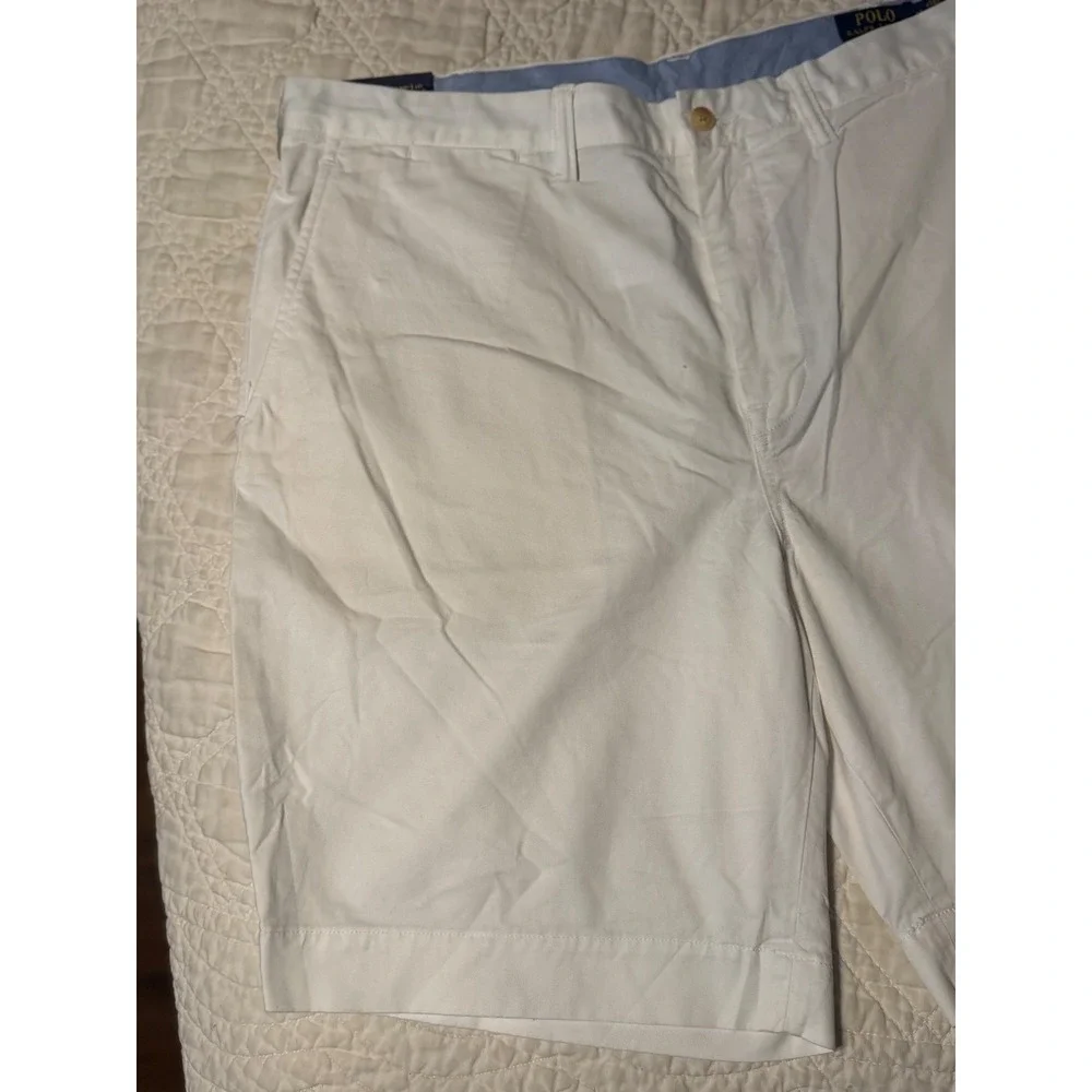 Polo Ralph Lauren Chino Shorts Mens 38W White Stretch Classic Fit 9 Inch Inseam